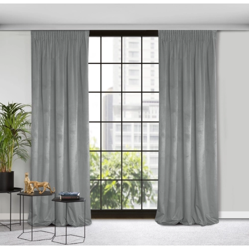 Záves 140x270 cm zamatový sivý na riasiacu pásku ROSA Design 91