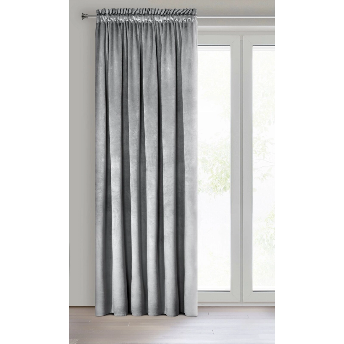 Záves 140x270 cm zamatový sivý na riasiacu pásku ROSA Design 91