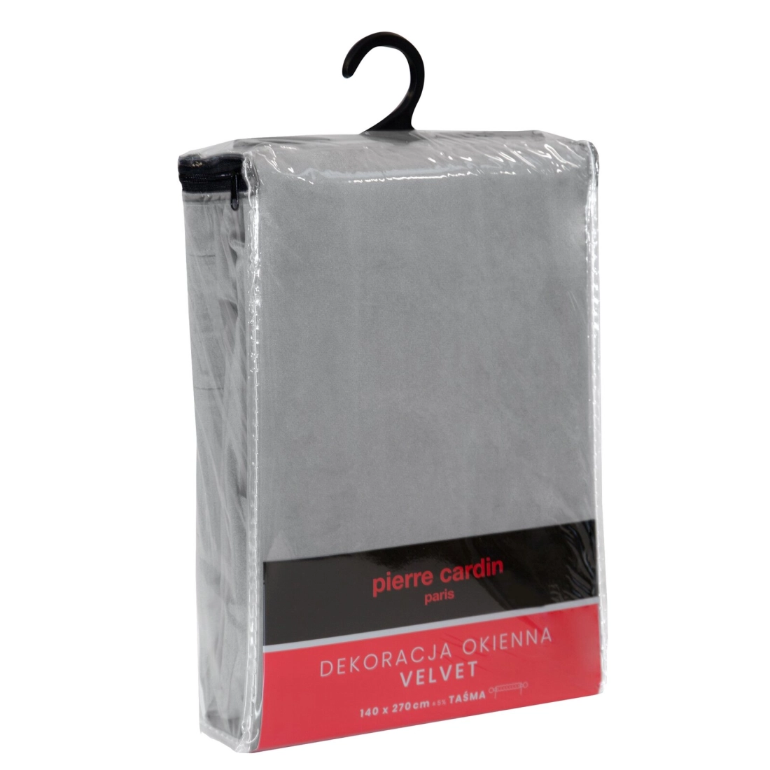 Sametový šedý závěs 140x270 cm na řasící pásku SIBEL Pierre Cardin