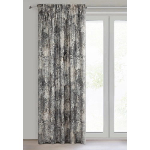 Záves 140x270 cm zamatový strieborno-béžový na riasiacu pásku ESTER