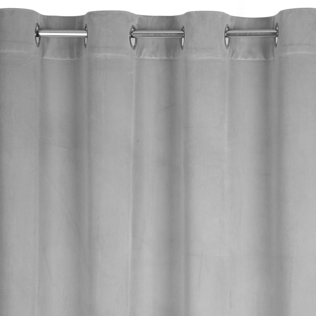 Závěs 140 x 270 cm sametový stříbrný na kovových kroužcích CARMEN