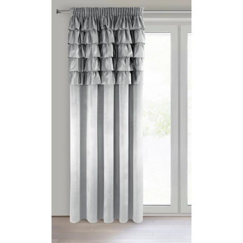 Záves 140x270 cm zamatový strieborný na riasiacu pásku AURA