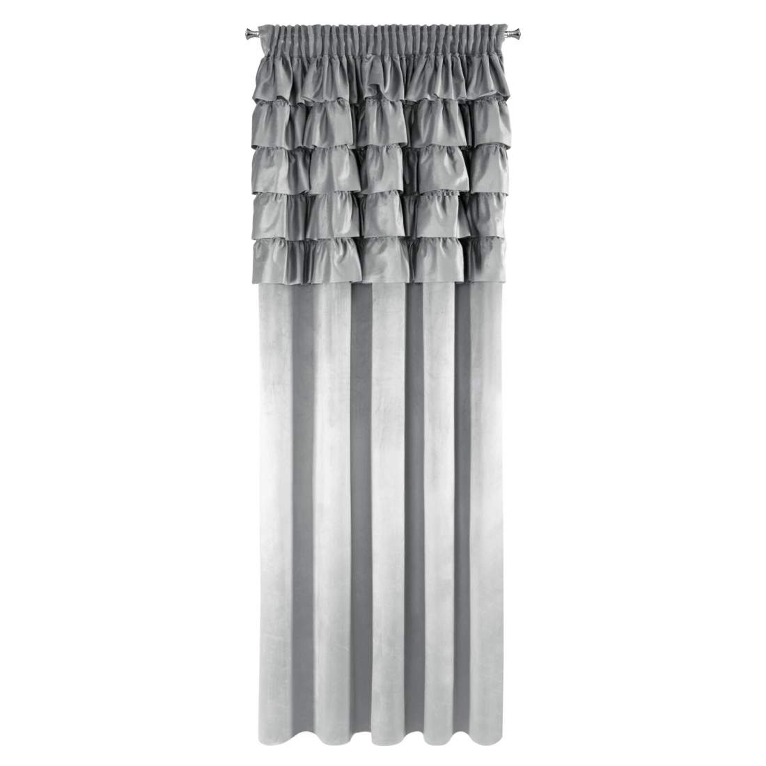 Záves 140x270 cm zamatový strieborný na riasiacu pásku AURA