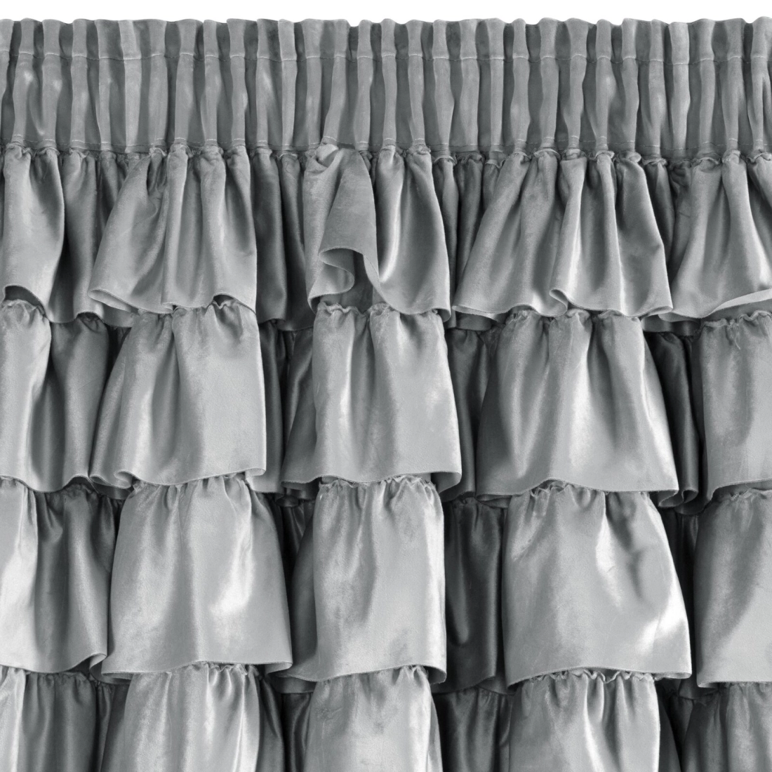 Záves 140x270 cm zamatový strieborný na riasiacu pásku AURA