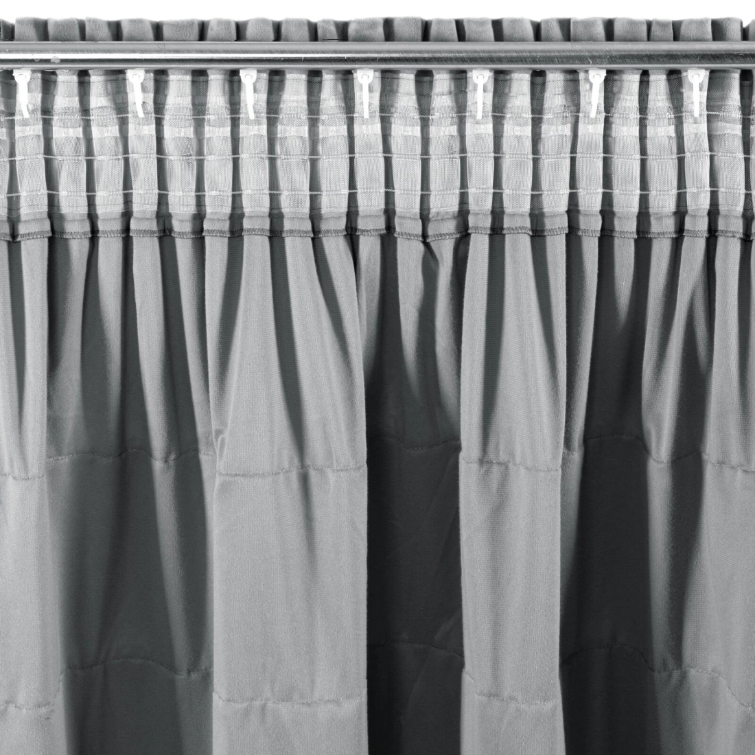 Záves 140x270 cm zamatový strieborný na riasiacu pásku AURA