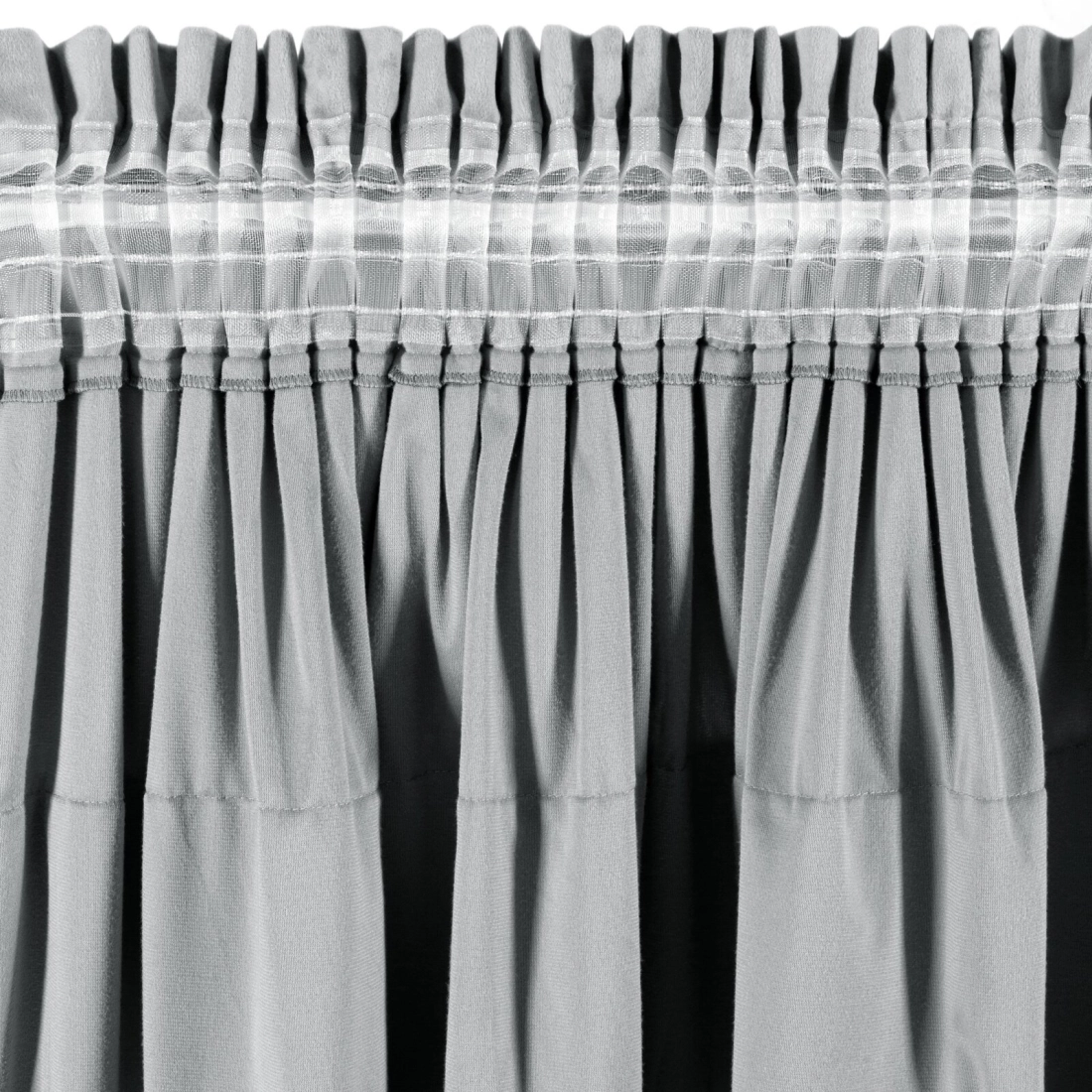 Záves 140x270 cm zamatový strieborný na riasiacu pásku AURA