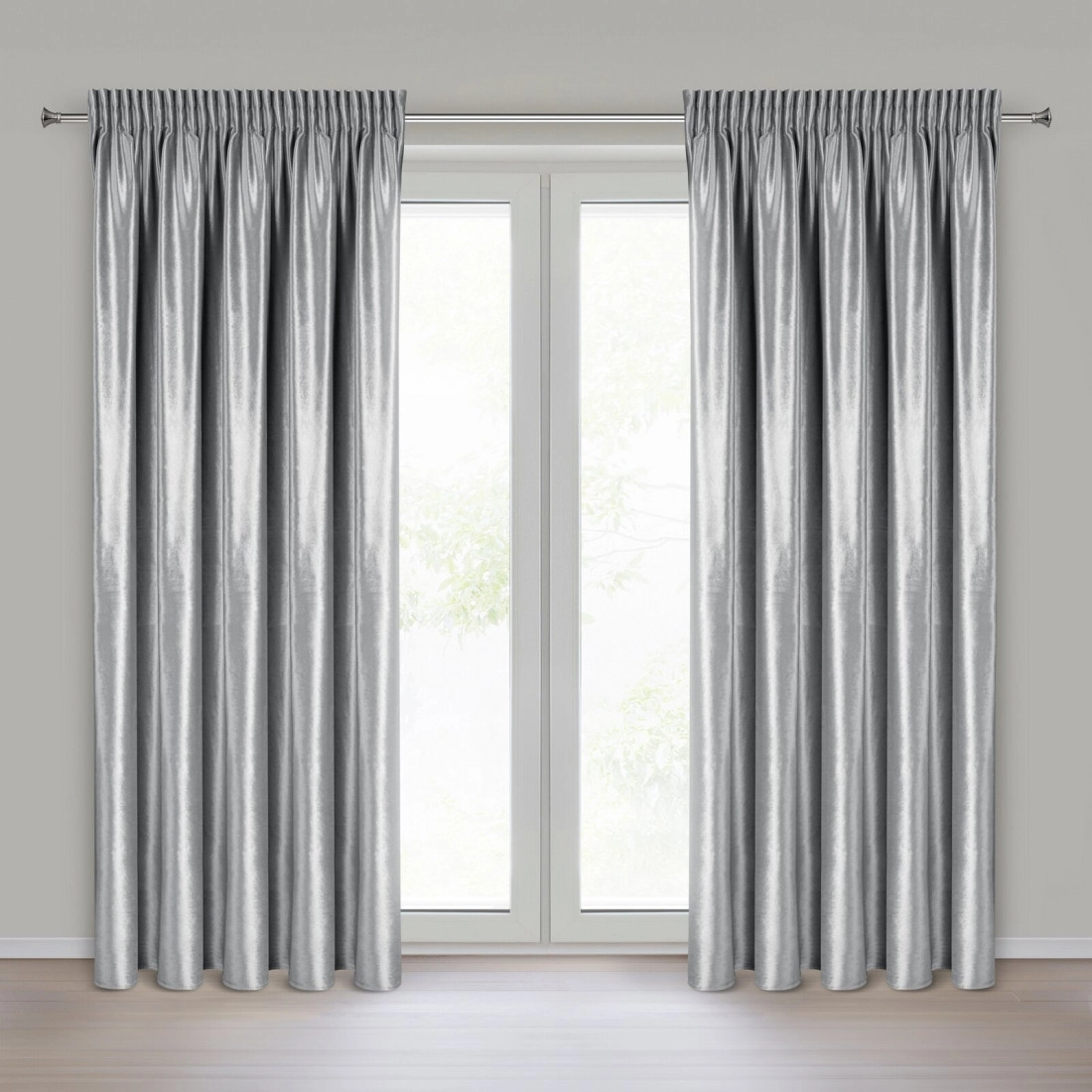 Záves 140x270 cm zamatový strieborný na riasiacu pásku CAMERON