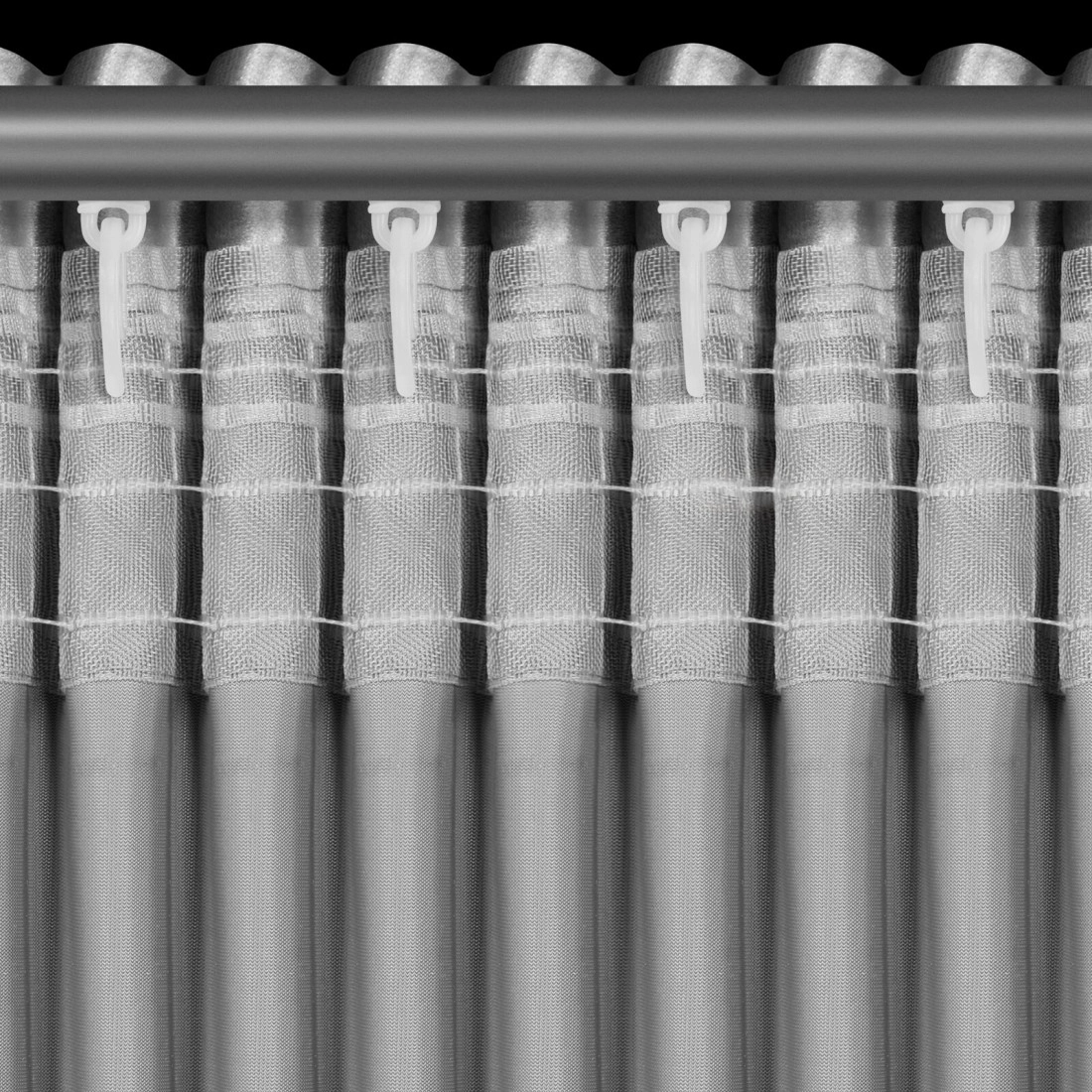 Záves 140x270 cm zamatový strieborný na riasiacu pásku CAMERON