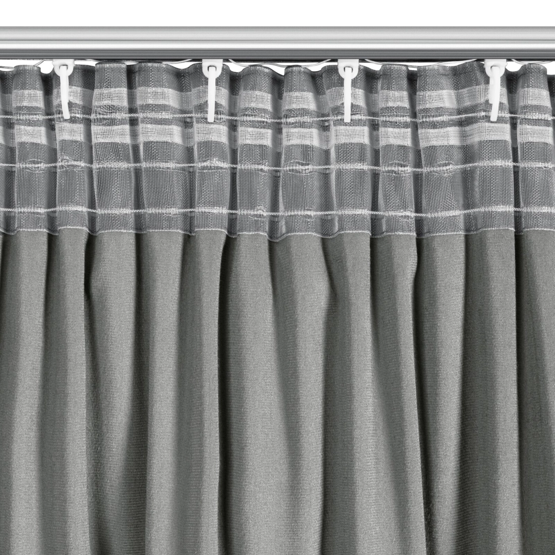 Záves 140x270 cm zamatový strieborný na riasiacu pásku CARLI