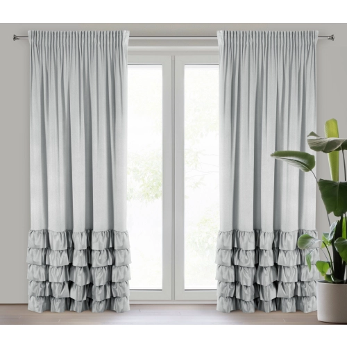 Záves 140x270 cm zamatový strieborný na riasiacu pásku DANI