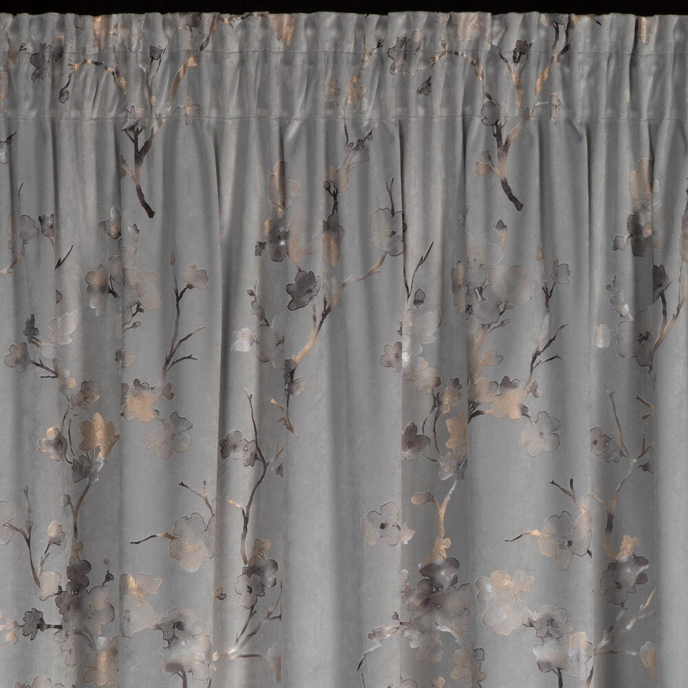 Záves 140x270 cm zamatový strieborný šampanský na riasiacu pásku SELENA