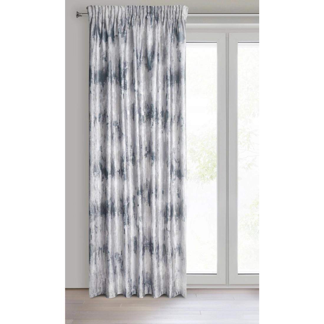 Záves 140x270 cm zamatový strieborný sivý na riasiacu pásku TINA