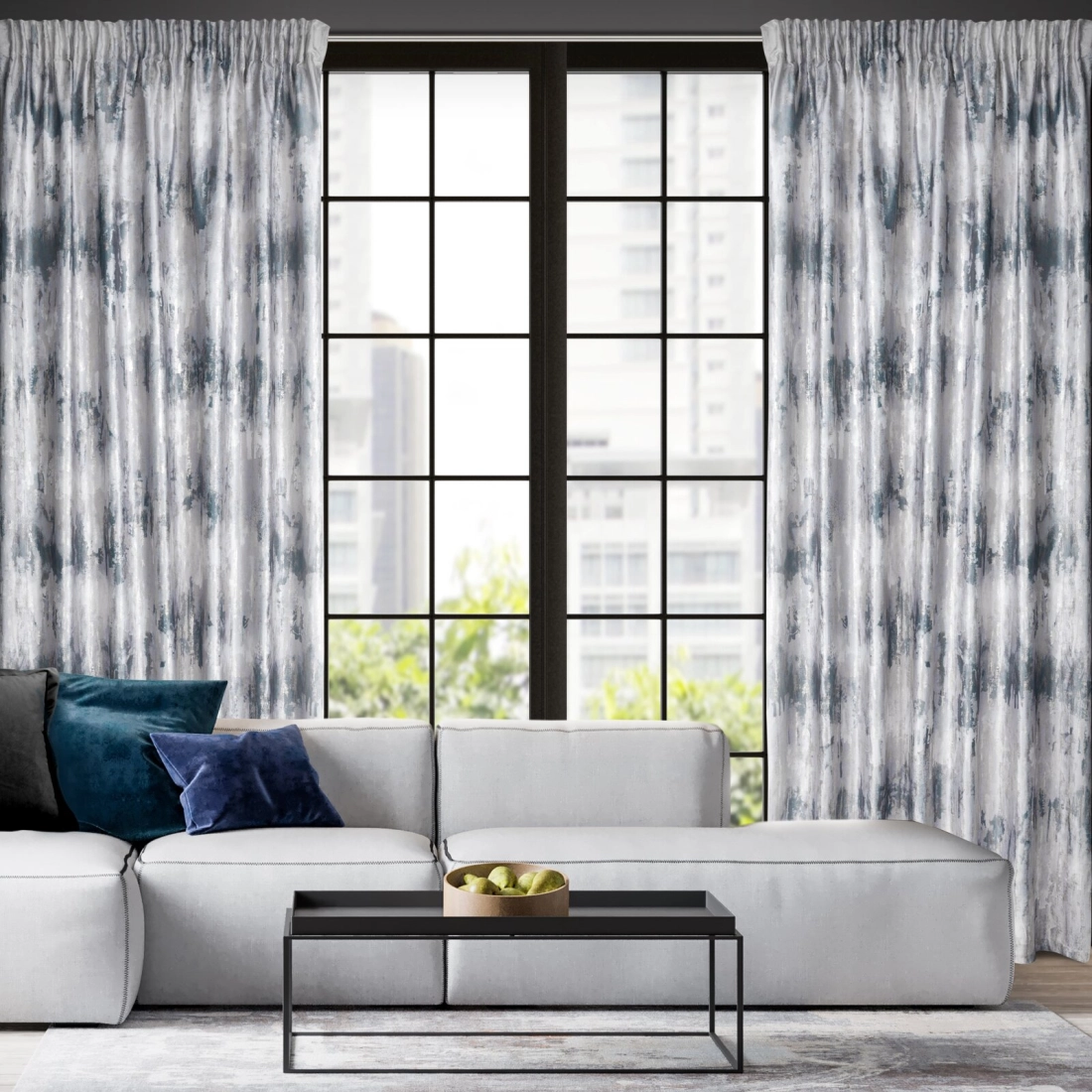 Záves 140x270 cm zamatový strieborný sivý na riasiacu pásku TINA