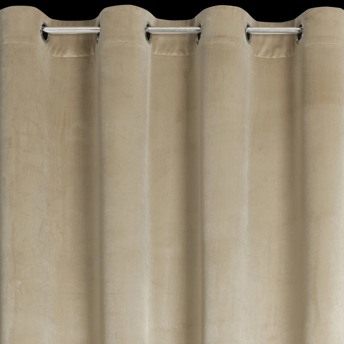 Závěs 140x270 cm sametový světle béžový na kovové kroužky ANTARA