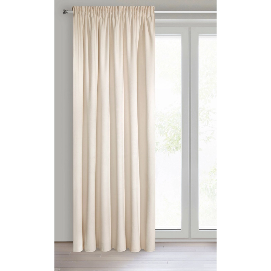 Záves 140x270 cm zamatový svetlobéžový na riasiacu pásku RIA Diva Line