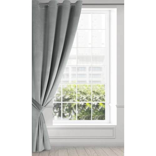 Záves 140x270 cm zamatový svetlosivý na kovové krúžky ANTARA