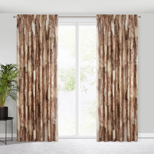 Záves 140x270 cm zamatový tehlový so zlatým mramorovým vzorom na riasiacu pásku ELLA