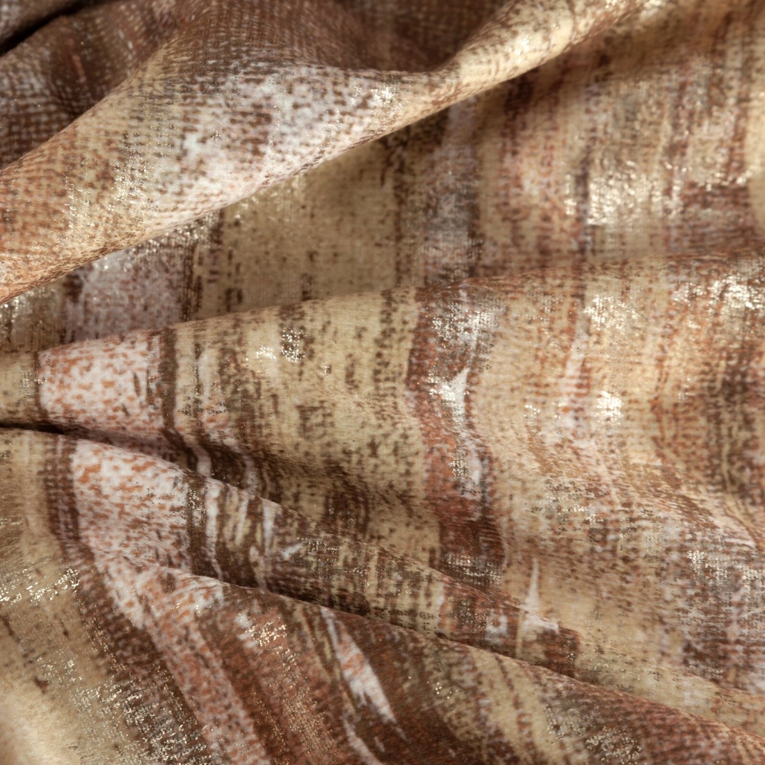 Záves 140x270 cm zamatový tehlový so zlatým mramorovým vzorom na riasiacu pásku ELLA