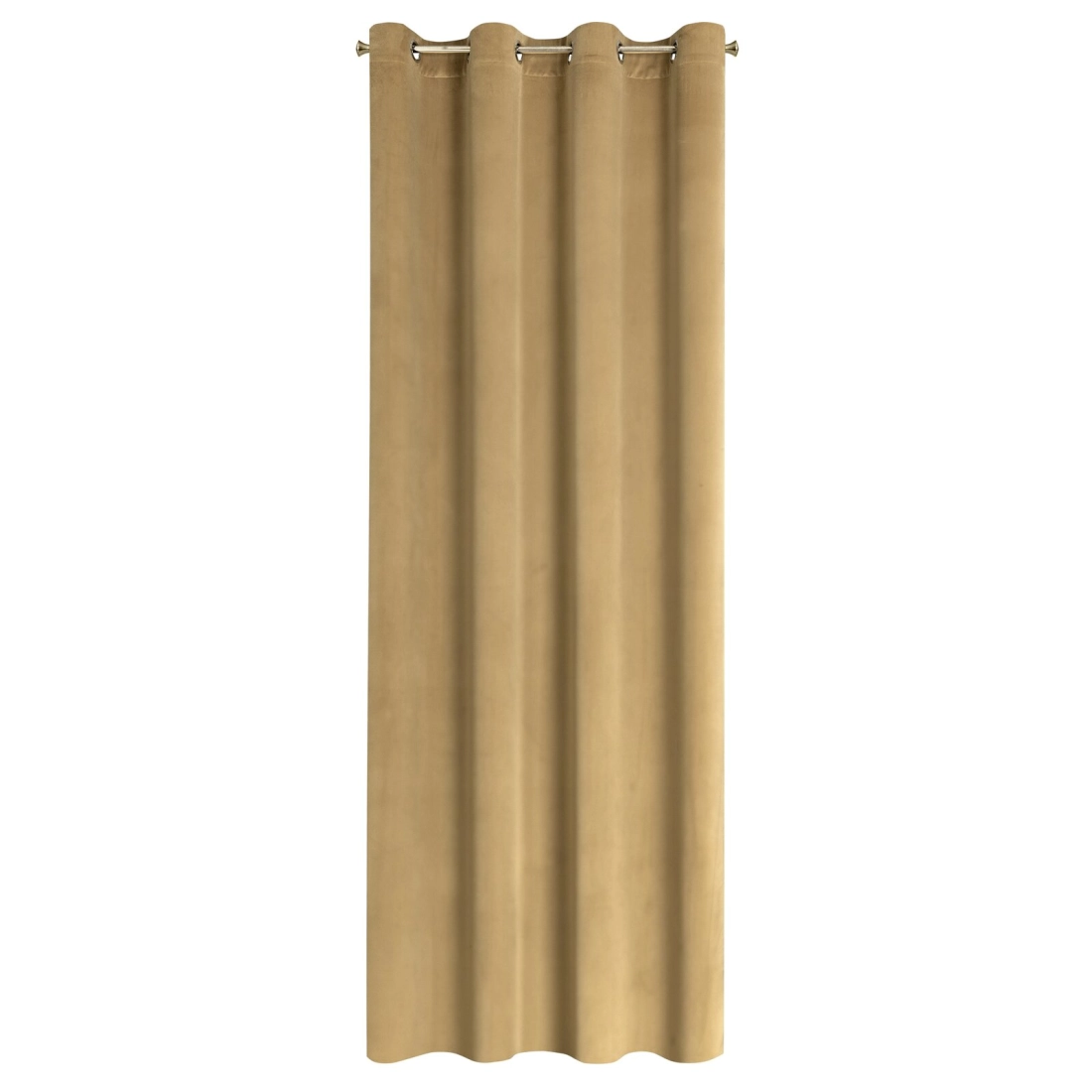 Sametový závěs 140x270 cm tmavě béžový na kovové kroužky ANTARA