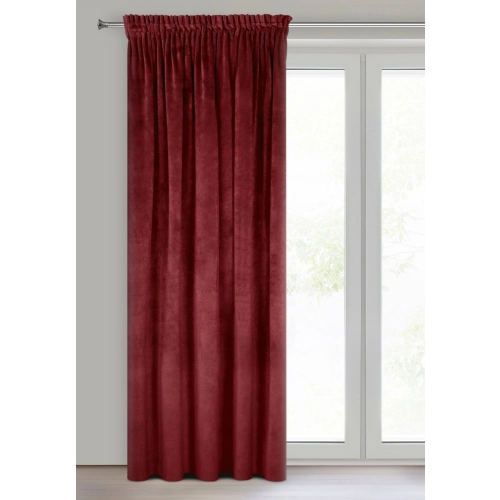 Záves 140x270 cm zamatový tmavobordový na riasiacu pásku VILLA