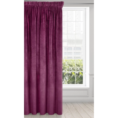 Záves 140x270 cm zamatový tmavofialový na riasiacu pásku RIA Diva Line