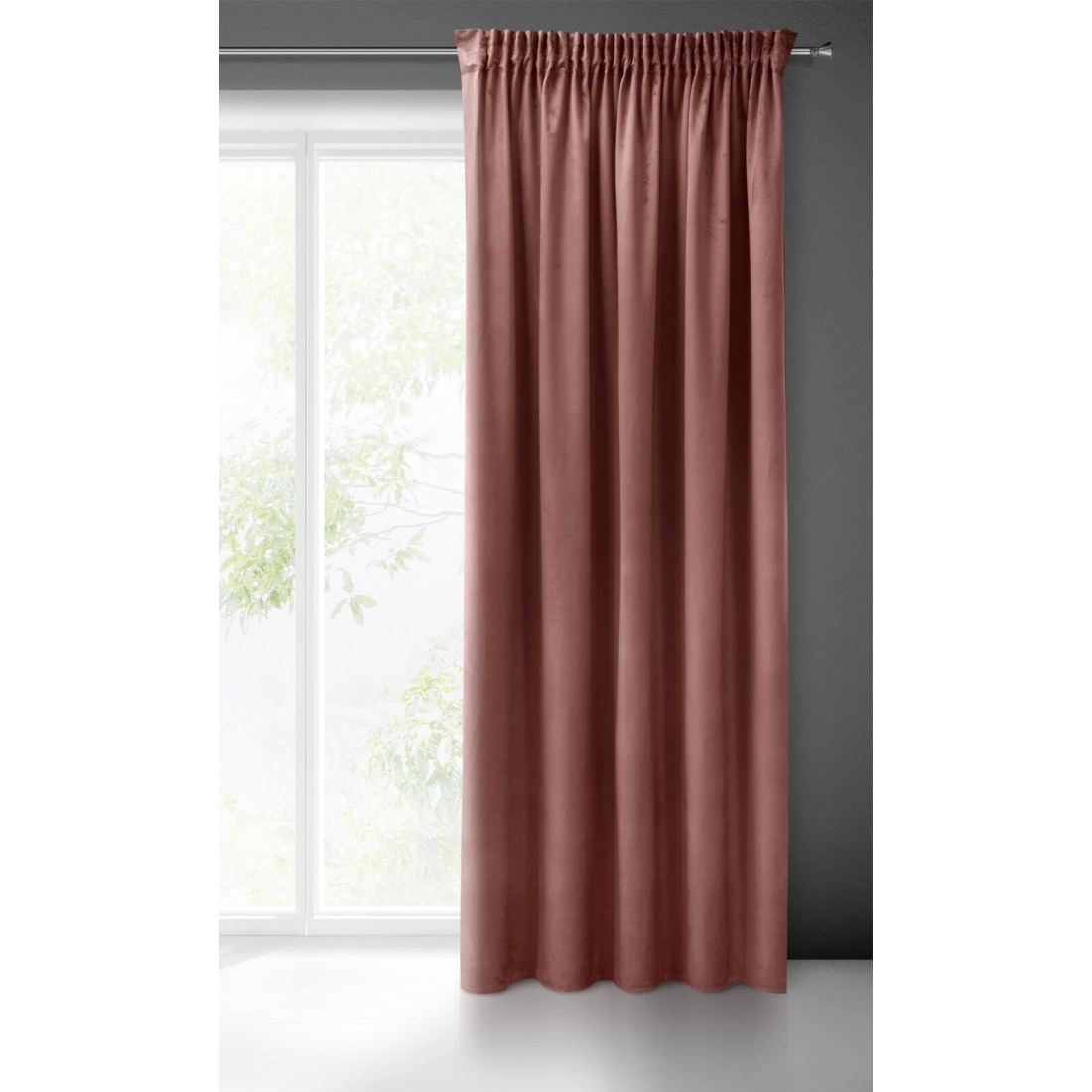 Záves 140x270 cm zamatový tmavoružový na riasiacu pásku SIBEL Pierre Cardin