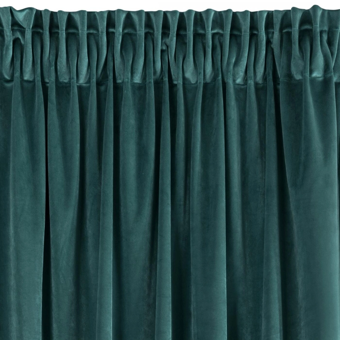 Záves 140x270 cm zamatový tmavotyrkysový na riasiacu pásku VILLA