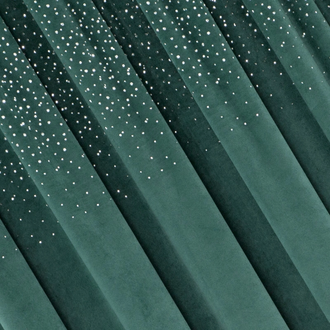 Závěs 140 × 270 cm sametový tmavě tyrkysový se stříbrnými krystaly na řasicí pásce AURORA