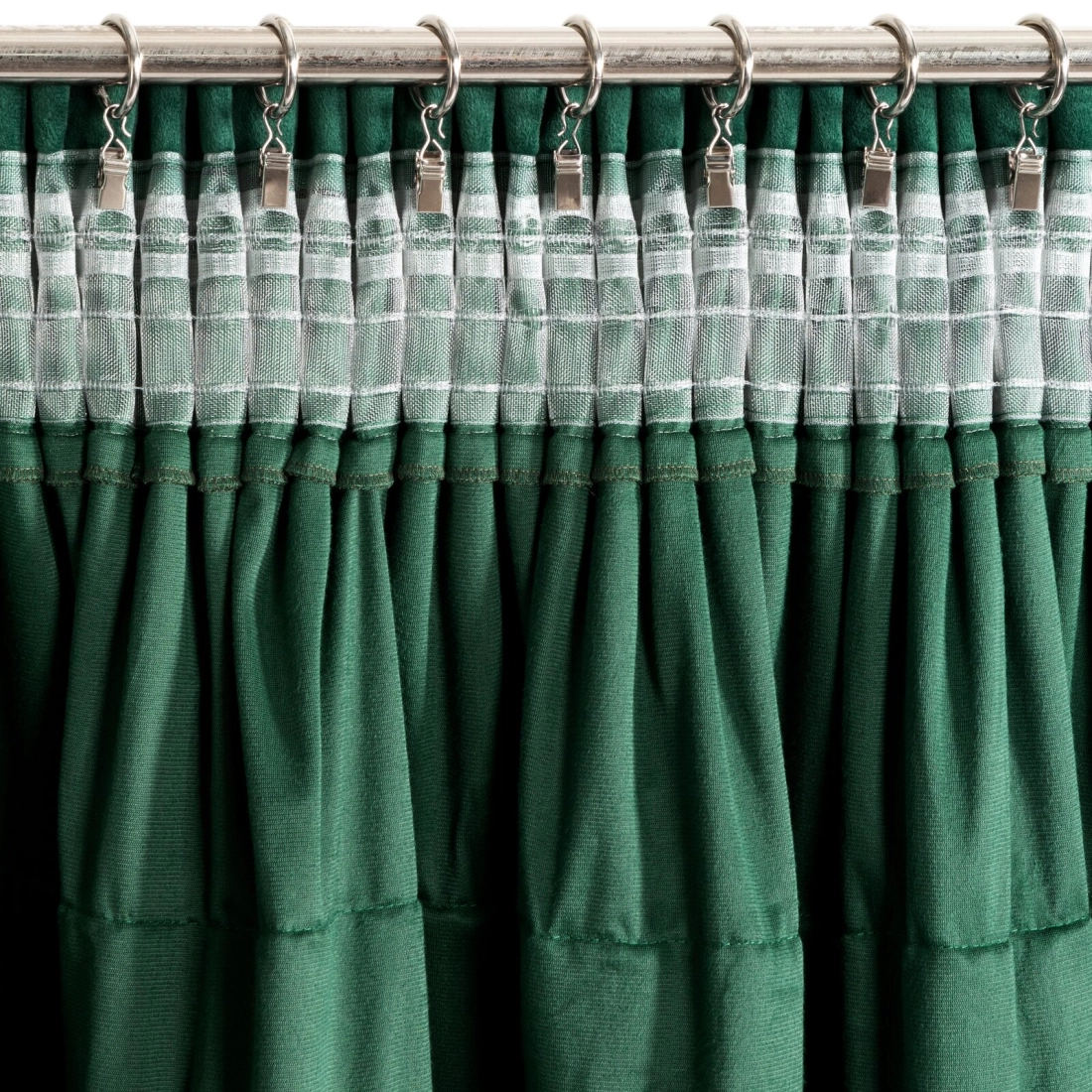 Záves 140x270 cm zamatový tmavozelený na riasiacu pásku AURA