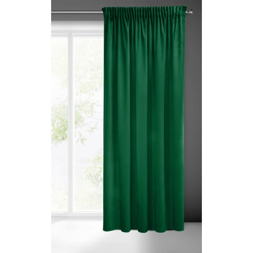 Záves 140x270 cm zamatový tmavozelený na riasiacu pásku SIBEL - Pierre Cardin