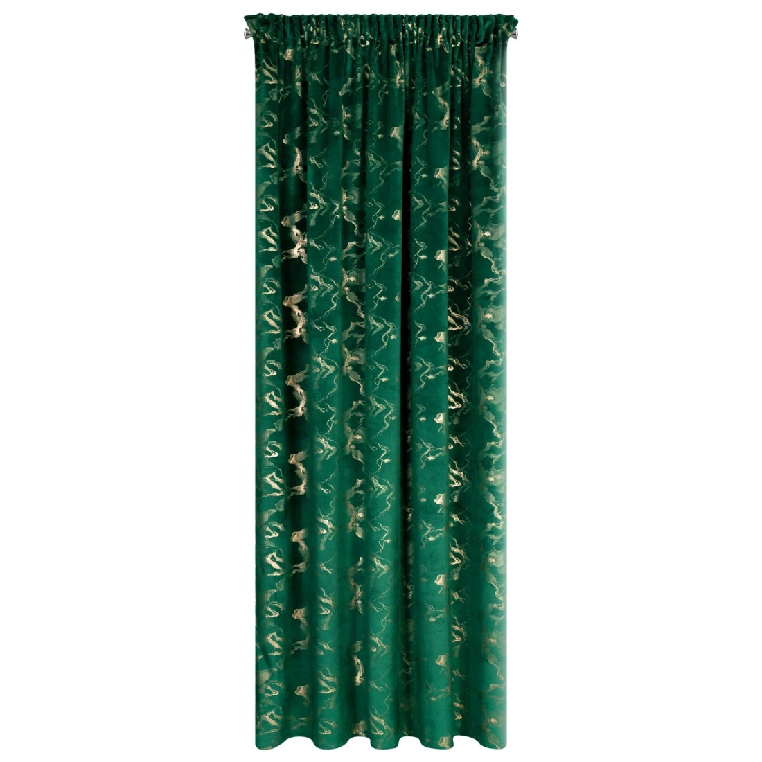 Záves 140x270 cm zamatový tmavozelený šampanský na riasiacu pásku RAJA