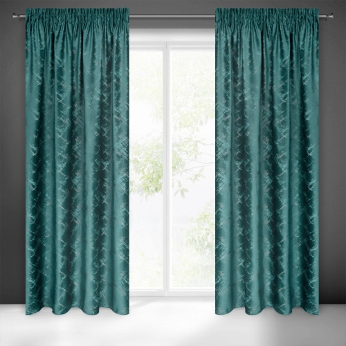 Záves 140x270 cm zamatový tyrkysový, šampanský na riasiacu pásku ADRIA