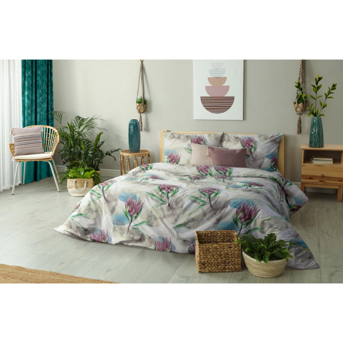 Závěs 140 x 270 cm sametový tyrkysový, šampaňský na řasicí pásku ADRIA