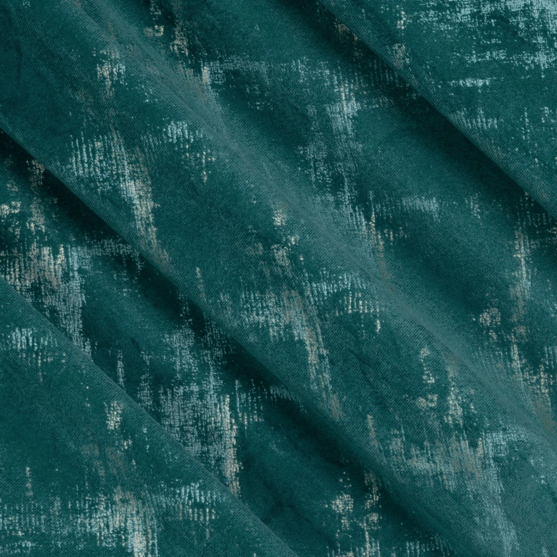 Závěs 140 x 270 cm sametový tyrkysový, šampaňský na řasicí pásku ADRIA