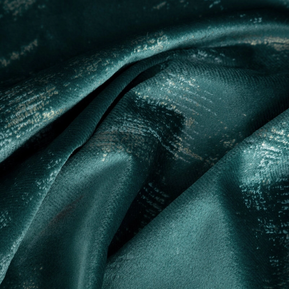 Závěs 140 x 270 cm sametový tyrkysový, šampaňský na řasicí pásku ADRIA