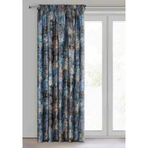 Záves 140x270 cm zamatový tyrkysový, tmavomodrý na riasiacu pásku ESTER