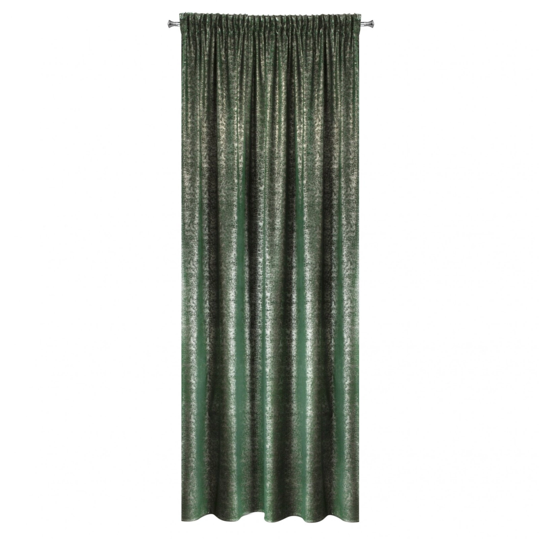 Záves 140x270 cm zamatový zeleno-strieborný na riasiacu pásku CYPR