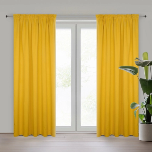 Záves 140x270 cm zatemňovací polyesterový horčicový na riasiacu pásku PARISA Design 91