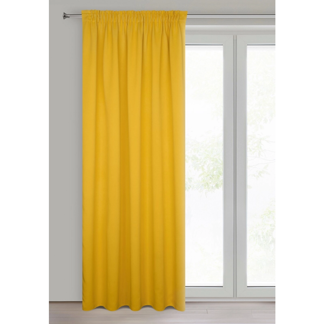 Záves 140x270 cm zatemňovací polyesterový horčicový na riasiacu pásku PARISA Design 91