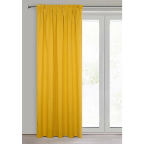 Záves 140x270 cm zatemňovací polyesterový horčicový na riasiacu pásku PARISA Design 91