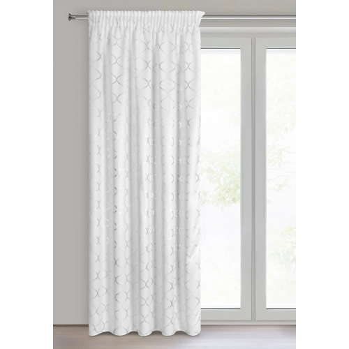 Záves 140x270 cm zatemňujúci bielo strieborný na riasiacu pásku MILI
