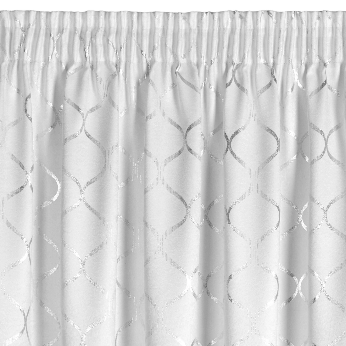 Záves 140x270 cm zatemňujúci bielo strieborný na riasiacu pásku MILI