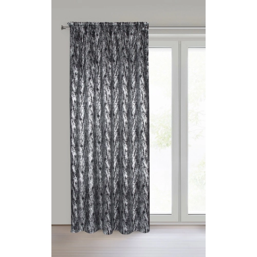 Záves 140x270 cm zatemňujúci čierno striebristý na riasiacu pásku ELISE