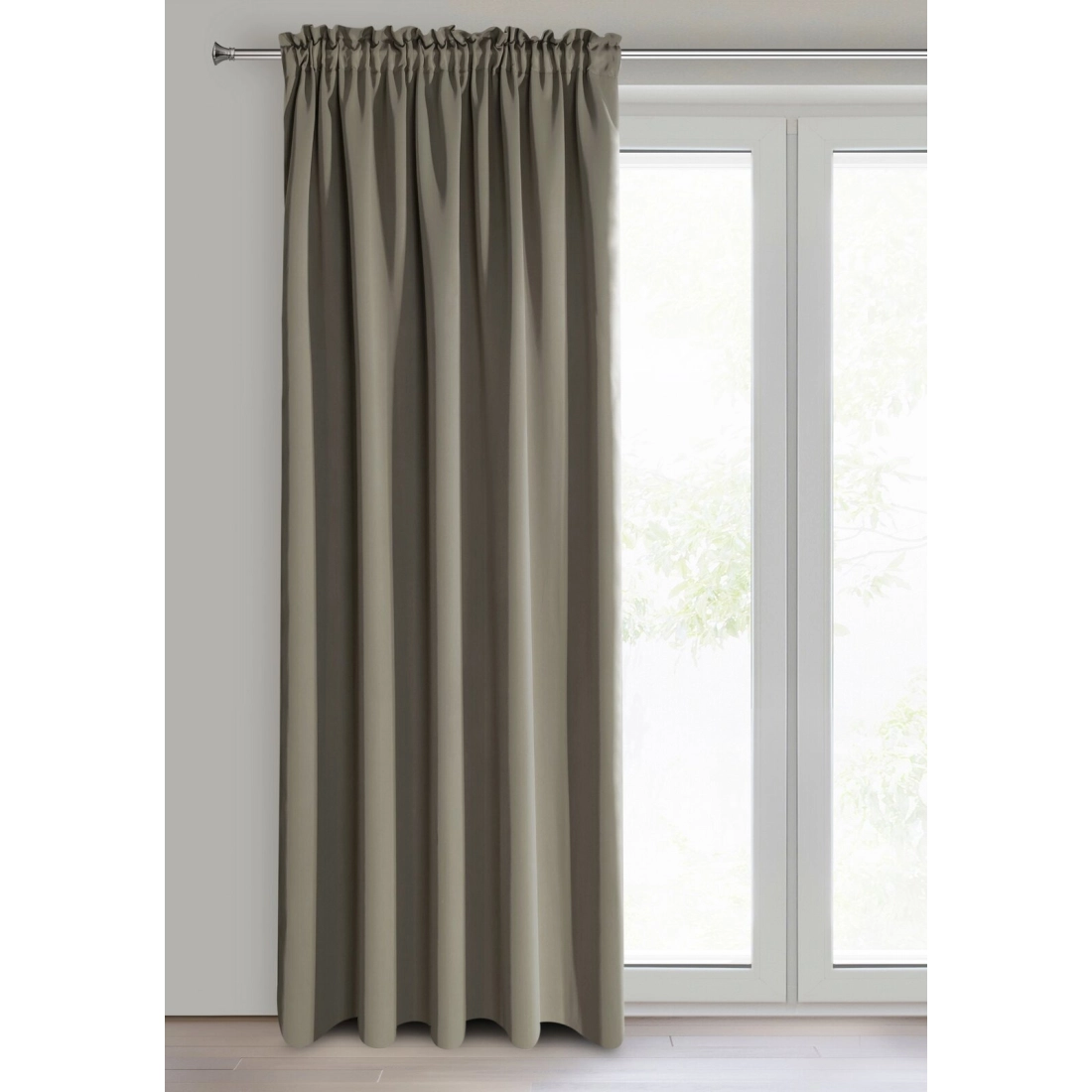 Záves 140x270 cm zatemňujúci polyesterový tmavobéžový na riasiacu pásku a tunel PARISA DESIGN91