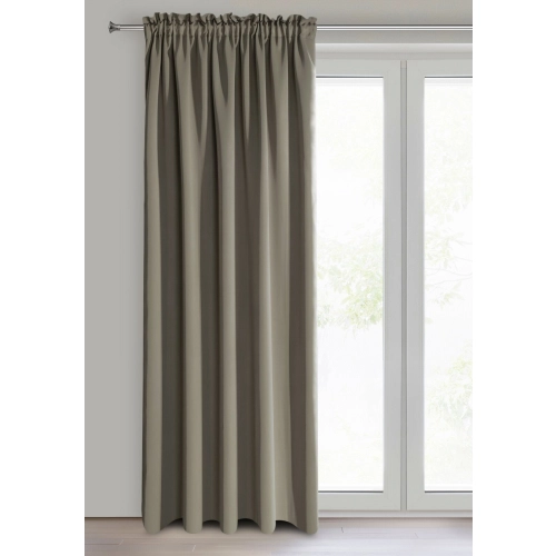 Záves 140x270 cm zatemňujúci polyesterový tmavobéžový na riasiacu pásku a tunel PARISA DESIGN91