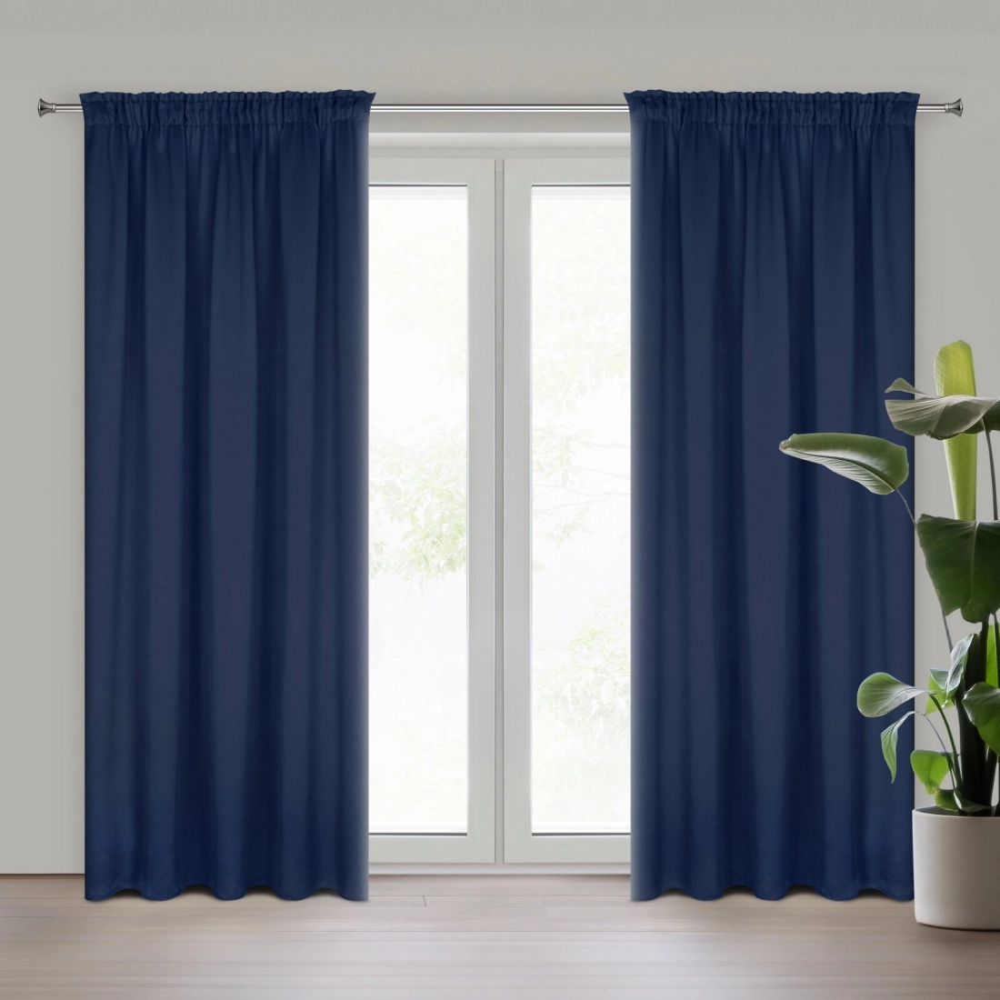 Záves 140x270 cm zatemňujúci polyesterový tmavomodrý na riasiacu pásku PARISA Design 91