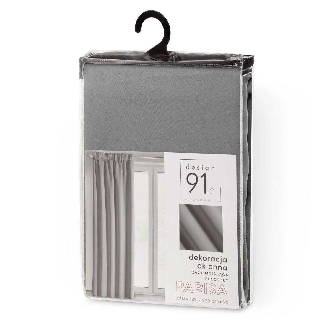 Záves 140x270 cm zatemňujúci sivý na riasiacu pásku PARISA Design 91