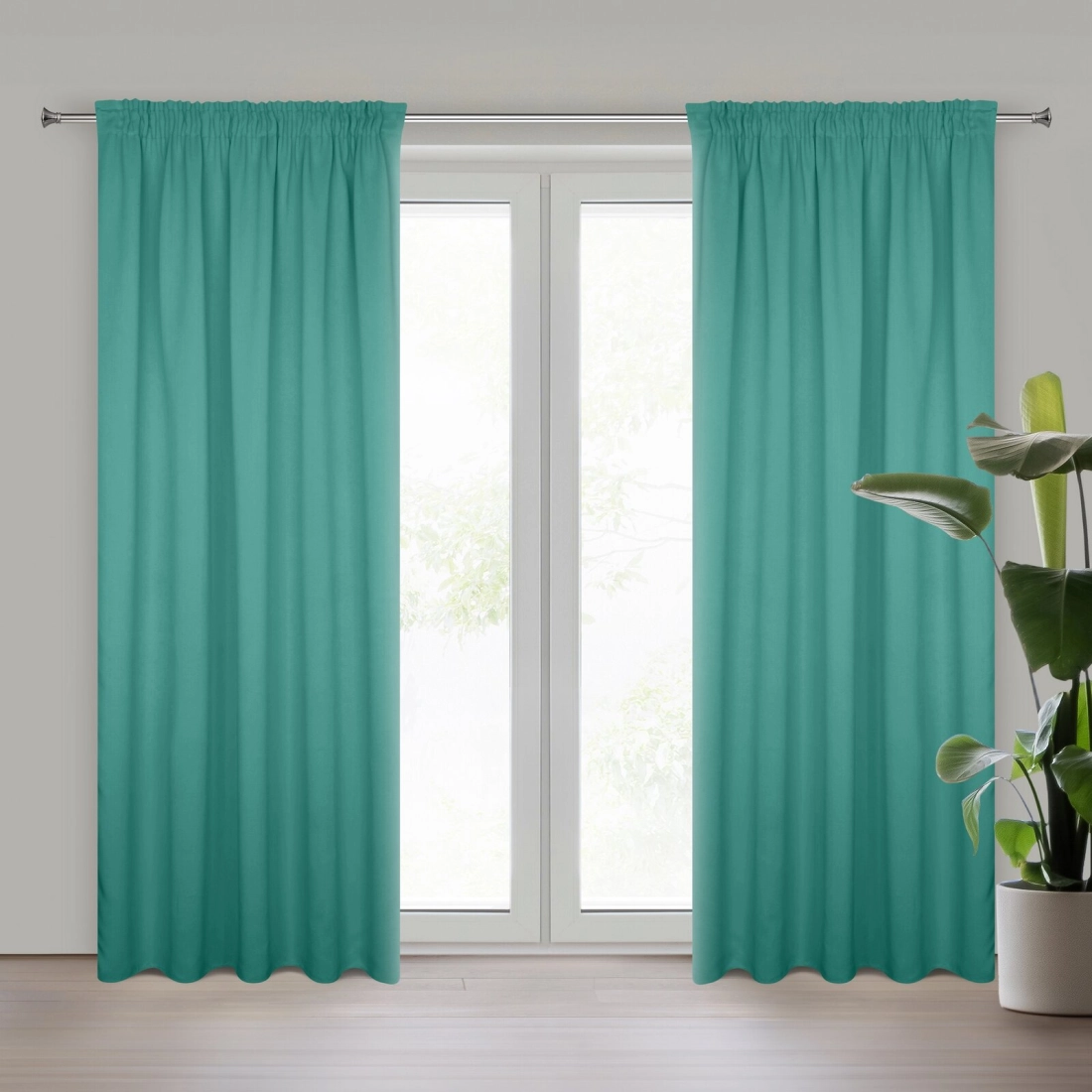 Záves 140x270 cm zatemňujúci tyrkysový PARISA Design 91 na riasiacu pásku