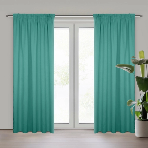 Záves 140x270 cm zatemňujúci tyrkysový PARISA Design 91 na riasiacu pásku