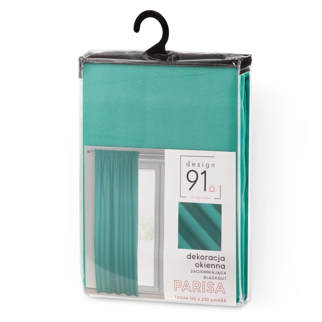 Záves 140x270 cm zatemňujúci tyrkysový PARISA Design 91 na riasiacu pásku